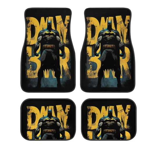 Batman Car Floor Mats - DC Comics Dark Knight Auto Accessories for Superhero Fans