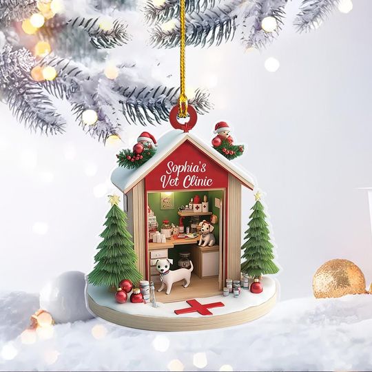 Discover Vet Clinic Christmas Ornament Veterinary Clinic Ornament Pet Hospital Ornament Veterinarian Ornament Gift Pet Salon Ornament