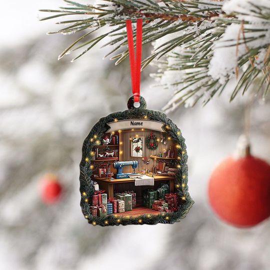 Discover Sewing Room Christmas Ornament, Sewing Shop Ornament, Tailor Shop Ornament, Tailor Ornament Gift, Sewing Lovers Ornament Gift