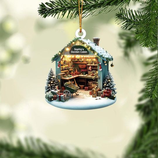 Discover Garden Cabin Christmas Ornament, Garden House Ornament, Gardening Ornament, Gardener Ornament Gift