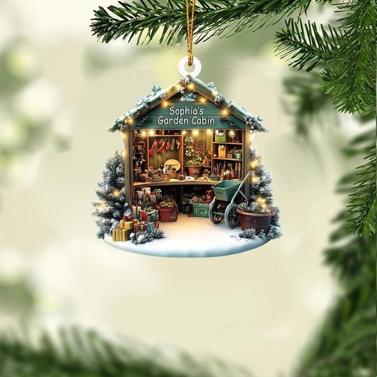 Discover Garden Cabin Christmas Ornament, Garden House Ornament, Gardening Ornament, Gardener Ornament Gift