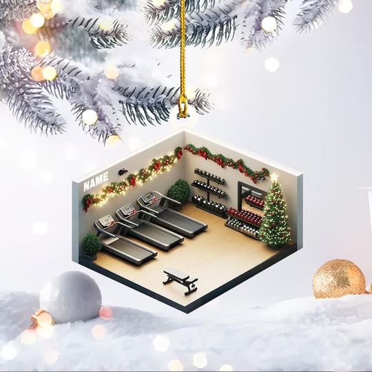 Discover Gym Christmas Ornament, Workout Xmas Ornament, Fitness Holiday Ornament, Weightlifting Ornament, Personal Trainer Ornament Gift