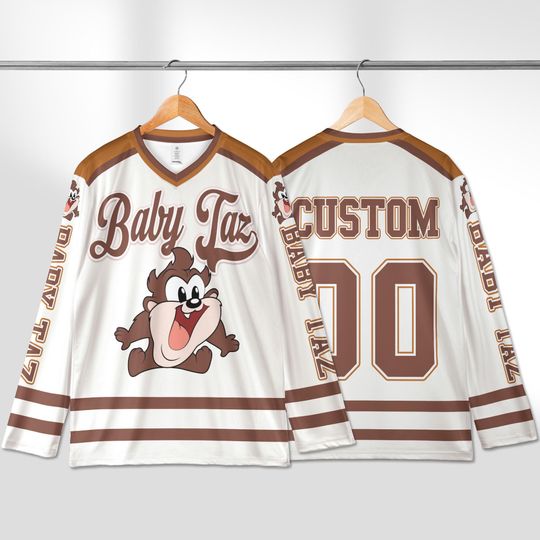 Discover Custom Baby Taz Hockey Jersey, Looney Tunes Hockey Jersey, Hockey Fan Lover Gift,  Hockey Team Outfit