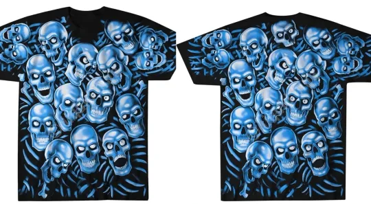 Discover Bloody Skull 3D T-Shirt – Creepy All Over Print Halloween