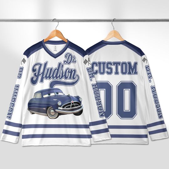 Discover Custom Dr. Hudson Hockey Jersey, Personalized Disney Cars Hockey Shirt, Classic Cartoon Team Outfit, Matching Family Disney Hockey