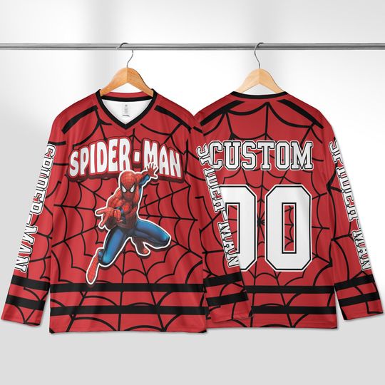 Discover Personalized Spider Man Hockey Jersey, Custom The Avengers Shirt, Disney The Avengers Baseball Fan Lover Gift