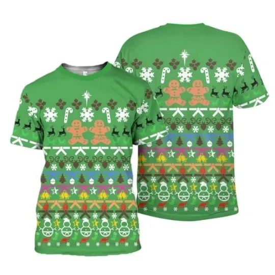 Discover Christmas Gingerbread 3D T-shirt Unisex For Christmas Gift