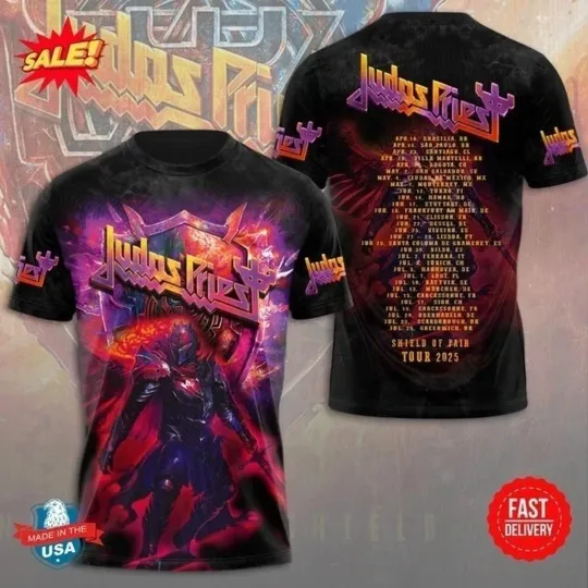 Discover Trend Judas Priest Tour 2025 3D Shirt S-5XL