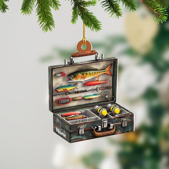 Discover Fishing Tackle Box Christmas Ornament, Xmas Tree Decor, Loved Fishing Tackle Box Ornament, Christmas Ornament Gift TD-1028-J7K1