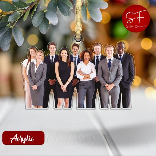Discover Custom Photo Acrylic Christmas Ornament - Work Bestie Gift
