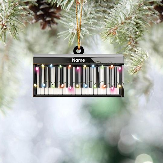 Personalized Piano Christmas Ornament, Pianist Ornament Gift, Theater Holiday Ornament, Musician Ornament Gift
