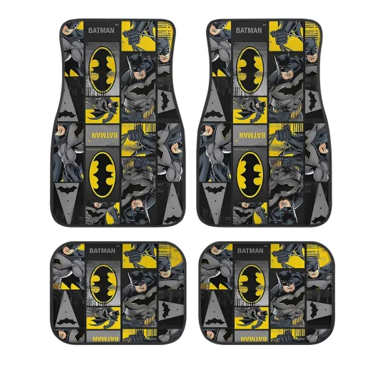 Batman Car Floor Mats - DC Comics Auto Accessories - Dark Knight Superhero Gift