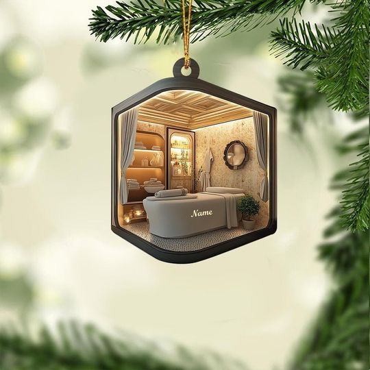 Discover Massage Room Christmas Ornament, Massage Therapy Xmas Ornament, Spa Ornament Decor, Spa Relaxation Medical Massage Bed Ornament