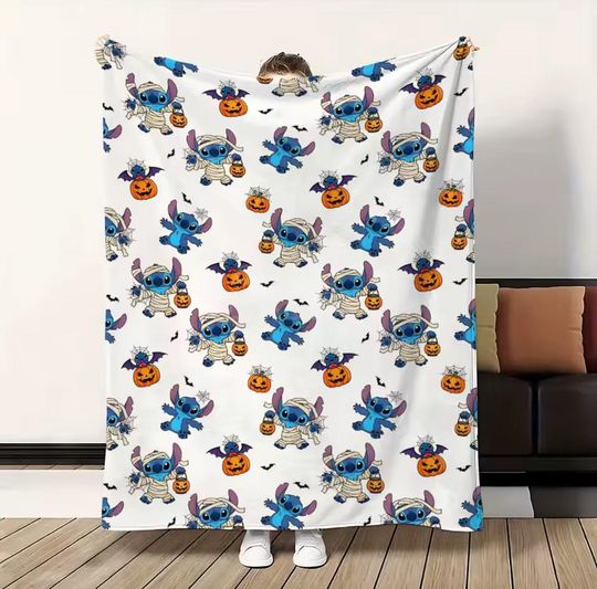 Discover Cute Halloween Blanket  Kawaii Cartoon Throw, Cozy Plush Flannel, Fun Spooky Gift, Multiple Sizes