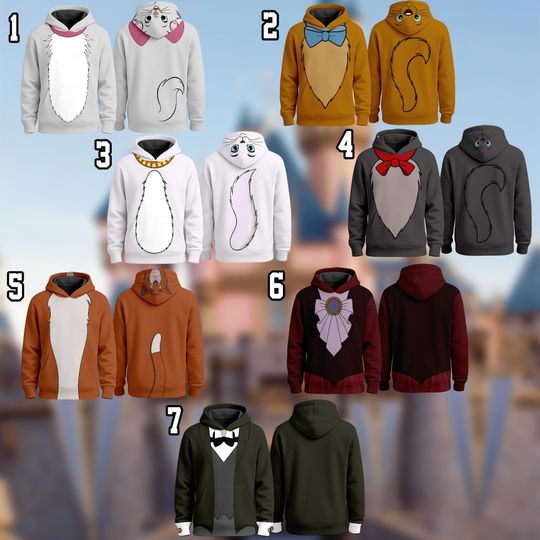 The Aristocats Marie Cat 3D Hoodie Disney Duchess Toulouse Halloween Cosplay Outfit