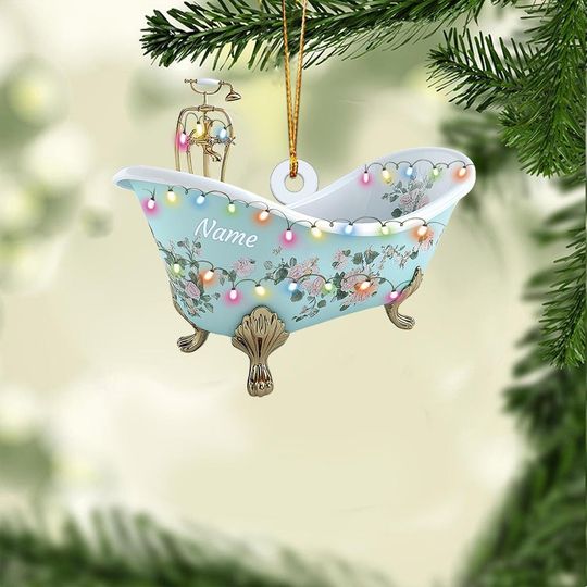 Discover Personalized Bathtub Ornament, Bath Tub Christmas Ornament, Bathroom Ornament, Restroom Hanging Ornament, Toilet Ornament Decor TD-1121-7AHV