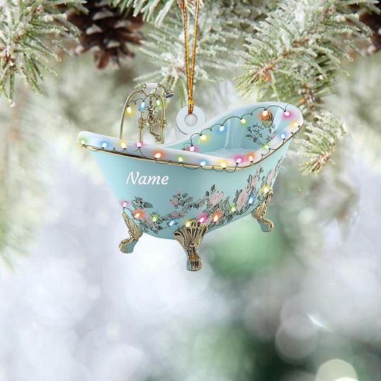 Discover Personalized Bathtub Ornament, Bath Tub Christmas Ornament, Bathroom Ornament, Restroom Hanging Ornament, Toilet Ornament Decor TD-1121-7FNM