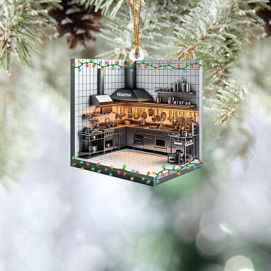 Discover Personalized Kitchen Ornament, Kitchen Christmas Ornament, Kitchen Hanging Ornament Decor, Cooking Ornament, Chef Ornament Gift TD-1120-EAXP