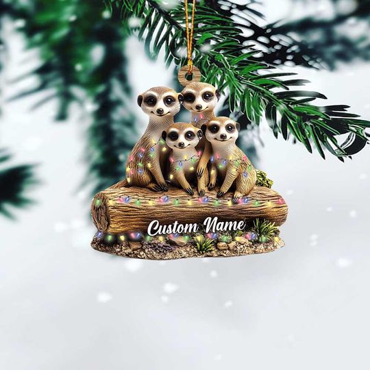 Discover Meerkat 2D Flat Ornament, Meerkat Christmas Ornament, Meerkat Rearview Mirror Car Ornament, Meerkat Xmas Ornament Holiday Gift TD-1111-BTFW