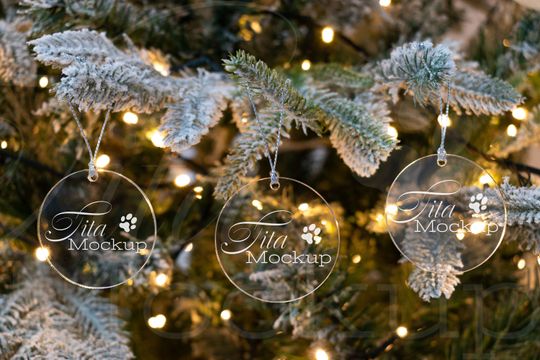 Clear Ornament Mockup, Christmas Ornament Mockup, Acrylic Ornament Mockup, Round Ornament Mockup