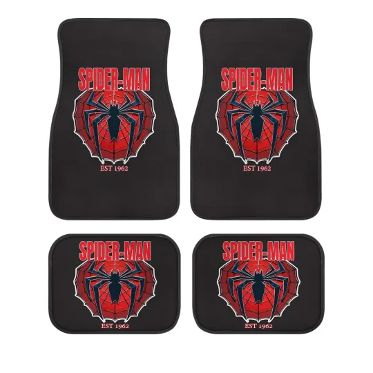 Spider-Man Logo Car Floor Mats, Marvel Comic Auto Accessories