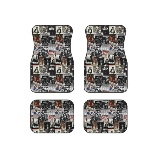 Halloween Themed Car Mats Set of 4, Spooky Car Accessories, Horror Movie Decor