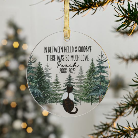 Discover custom cat memorial ornament acrylic, personalized cat ornament, remembrance ornament, cat owner gift, cat loss keepsake, tortie cat bauble
