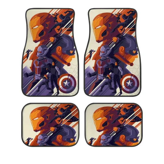 Marvel Avengers Iron Man Captain America Car Floor Mats Auto Accessories