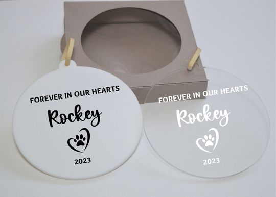 Discover customized pet memorial, dog memorial, Christmas Ornament, Acrylic Ornament, Wooden Ornament, pet Keepsake, Unique pet Ornament, pet memory
