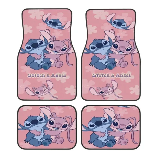 Disney Stitch Car Floor Mats - Easy to Clean Universal Vehicle Fit