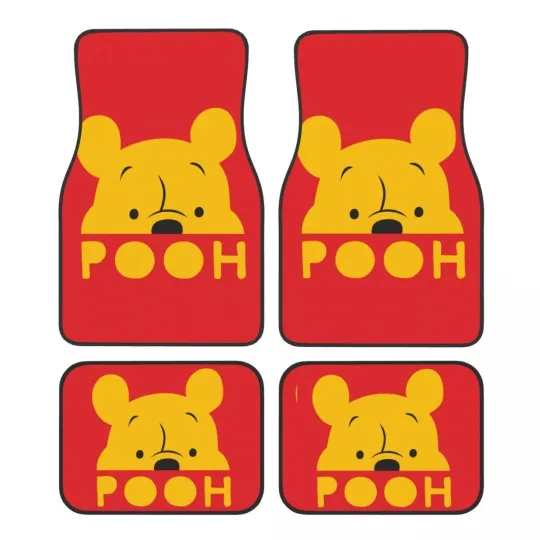 Discover Kawaii Winnie the Pooh Car Floor Mat Set Non-Slip Universal Automotive Interior