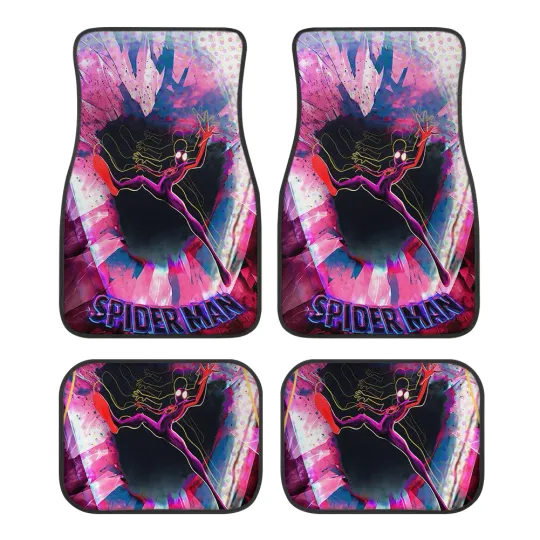 Spider-Man Car Floor Mats, Into The Spider-Verse Auto Interior Accessories Gift
