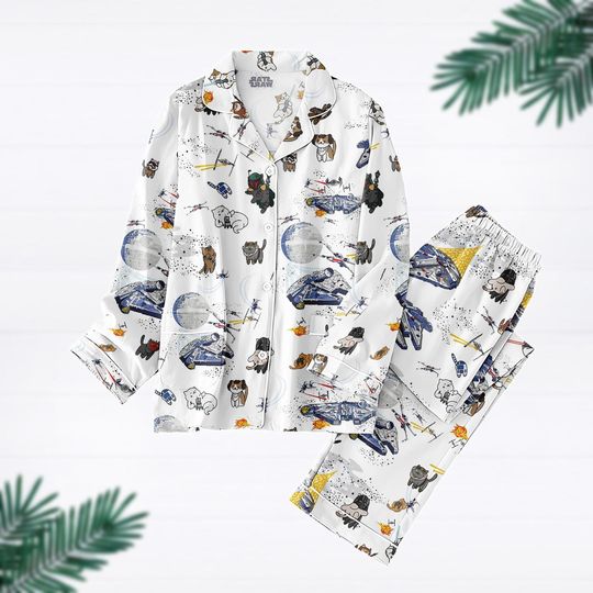 Star Wars Cats Pajamas Set, Star Wars Characters Pajamas, Darth Vader Summer, Star Wars Tropical