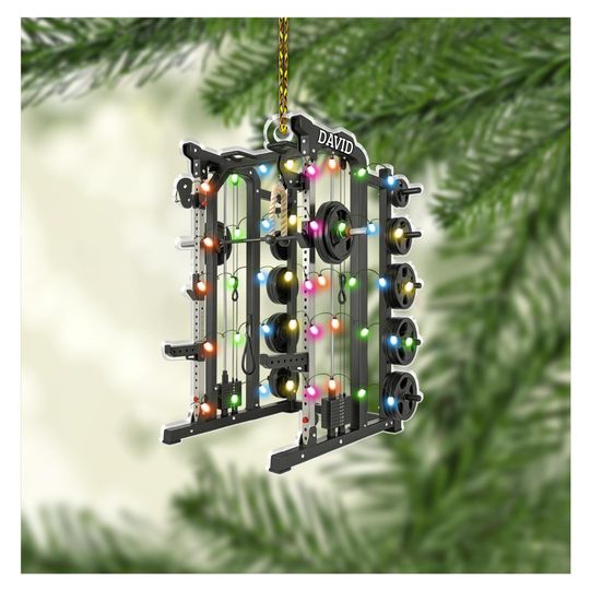 Discover Personalized Weight Lifting Christmas Ornament, 2D Flat Workout Christmas Ornament Xmas, Weight Lifting Gift For Trainer or Training Partner