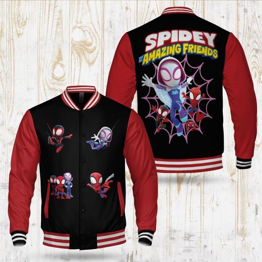 Discover Spidey Varsity Jacket, Adult Varsity Jacket, Disney Jacket,Baseball Team Outfit, Uniform Varsity