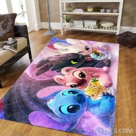 Discover Disney Movie Fans Lilo And Stitch Area Rug, Cartoon Rug, Rug Gift, Christmas Gif