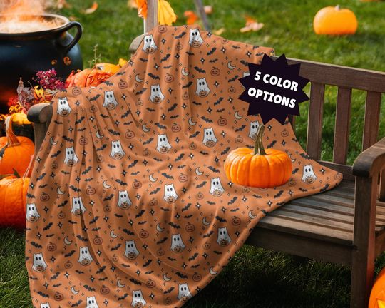 Discover Soft Halloween Ghost Cat Blanket, Ghost Dog, Velveteen Microfiber Plush Halloween Blanket, Super Soft Spooky Season Throw, Pumpkin Throw