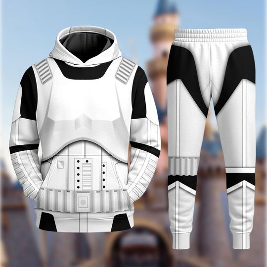 Discover Stormtroopers Cosplay Costume Hoodie Tracksuit, Starwars Galaxy Edge's Halloween Costume