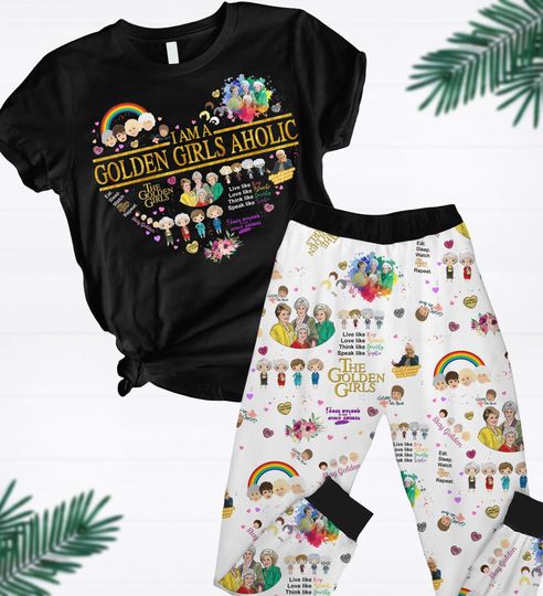 Discover Halloween The Stay Golden Pajamas Set, The Golden Aholic Shirt, Stay Golden Tv Show Pajamas, 80s TV Sitcom Shirt, Trick Or Treat Shirt