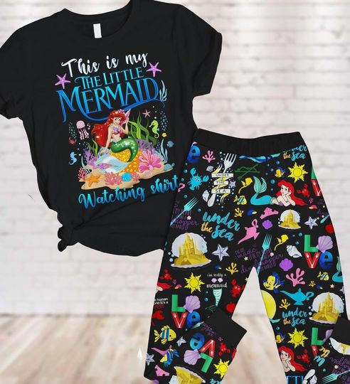 Discover Princess Ariel Pajamas Set, Little Mermaid Pajamas, Princess Ariel Pajamas Pants, Little Mermaid Fans Gift, Gift For Her