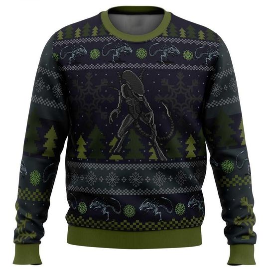 Discover Bug Hunt Alien Xenomorph Ugly Sweater, Alien 1979 Christmas Sweater, Horror Movie Sweater, Alien Series Merch Shirt, Alien Xmas Gift