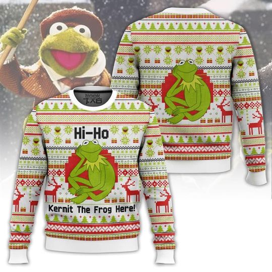 Discover K the frog Here Hi Ho Ugly Sweater, That's None Of My Business Meme Sweater, Funny Quotes 3D All Over Printed Sweater, Xmas Gift