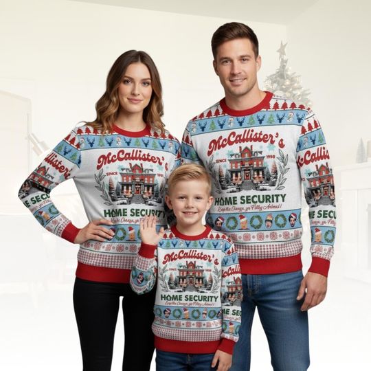 Discover Home Alone Christmas Ugly Sweater, Funny Movie Holiday Sweatshirt, Cozy Retro Winter Pullover For Fans, Classic Christmas Gift