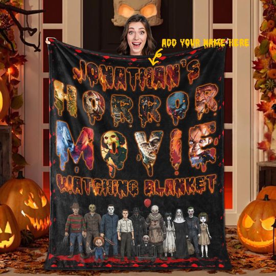 Discover Personalized Name Horror Movie Blanket, Halloween Blanket, The Walking D Blanket, Scary Movie Blanket, Horror Blanket Gifts for Halloween