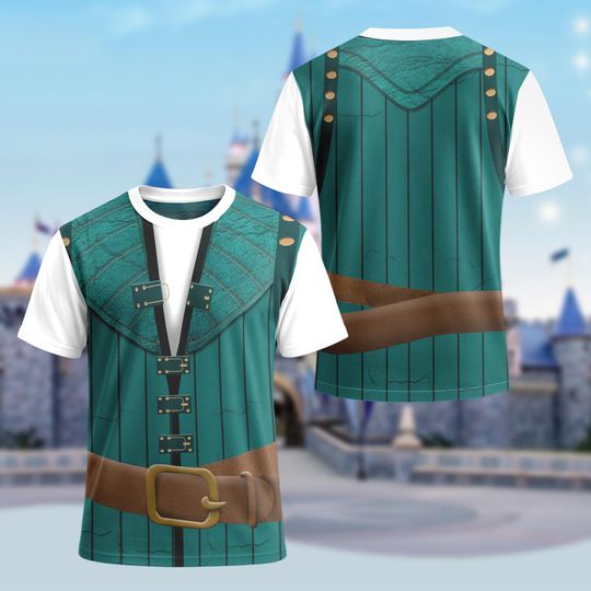 Discover Disney Flynn Rider Costume Cosplay 3D T-Shirt, Tangled Costume, Rapunzel Halloween Costume For Family Group T Shirt, Men Cosplay Costume