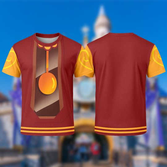 Cogsworth Costume T-Shirt, Beauty And The Beast Halloween Cosplay Costume 3D Shirt