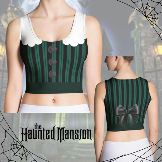 Discover Haunted Mansion womens Crop Top Disney Halloween cosplay costume Ghost Host shirt run Disney