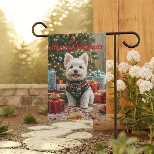 Discover Westie Christmas Garden Flag, Westie Winter Garden Flag Gift, Westie Christmas Gift, Westie Banner, Dog Sitter Gift, Dog Walker Gift