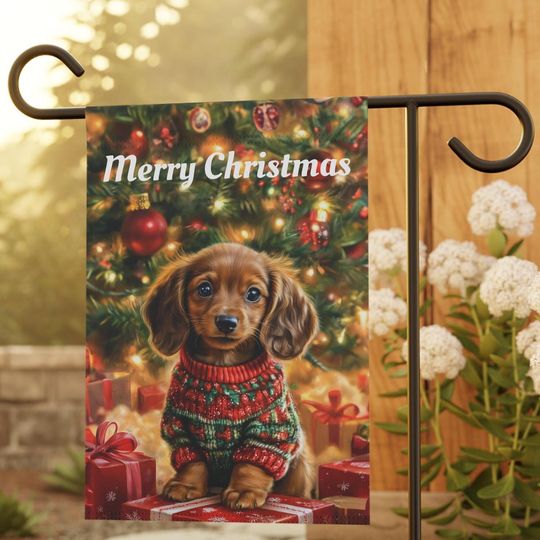 Discover Dachshund Christmas Garden Flag, Doxie Winter Garden Flag Gift, Wiener Dog Christmas Gift, Doxie Banner, Dog Sitter Gift, Dog Walker Gift