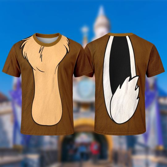 Chip N Dale Costume T-Shirt, Chip Rescue Rangers Character All Over Print Shirt